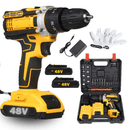 (OFERTA RELÂMPAGO) Conjunto 4 em 1: Furadeira ForceTitan 48V™ + CAIXA DE FERRAMENTAS + BRINDES