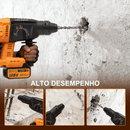 Conjunto de ferramentas 4 em 1: Adequado para baterias de iões de lítio: Berbequim de impacto + Chave de impacto + Berbequim elétrico + Rebarbadora angular. Motor potente | Durável, robusto e fiável. Ideal para remodelações, trabalhos em oficinas e repara