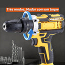 (OFERTA RELÂMPAGO) Conjunto 4 em 1: Furadeira ForceTitan 48V™ + CAIXA DE FERRAMENTAS + BRINDES
