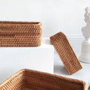 Cesta Organizadora Artesanal Retangular em Rattan Ferrazi