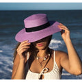 Chapéu Feminino para Praia de Palha Dobrável com Faixa Ferrazi