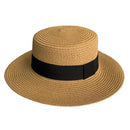 Chapéu Feminino para Praia de Palha Dobrável com Faixa Ferrazi