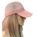 Chapéu Boné Feminino de Palha Aba Curva para Praia Ferrazi