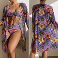 Conjunto Biquíni 3 Peças Floral com Saída de Praia Ferrazi