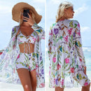 Conjunto Biquíni 3 Peças com Saída de Praia Kimono Ferrazi