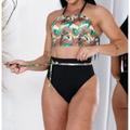 Conjunto Biquíni Feminino Cintura Alta com Top Faixa Ferrazi