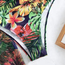 Conjunto Biquíni 3 Peças Feminino com Saída de Praia Estampa Tropical Ferrazi