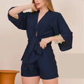 Conjunto Feminino Kimono Manga Flare + Short Saída de Praia Ferrazi