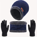 Kit Inverno Completo Unissex Touca de Frio com Gola Forrada e Luva Ferrazi