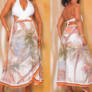 Saída de Praia Feminina Saia Envelope Estampada Ferrazi