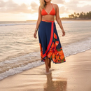 Saída de Praia Feminina Saia Envelope Estampada Ferrazi