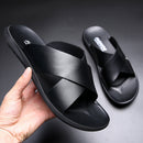 Sandália Masculina Ergonômica de Couro Antiderrapante Ferrazi