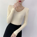Suéter Feminino de Inverno com Decote em V Ferrazi