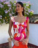 Vestido Feminino Estampado Vintage Ferrazi