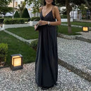 Vestido Feminino Longo de Verão Drapeado com Costas Nua Ferrazi
