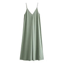 Vestido Feminino Longo de Verão Drapeado com Costas Nua Ferrazi
