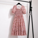 Vestido Feminino Midi Plissado Florido de Verão Ferrazi