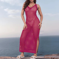 Vestido Saída de Praia Feminino Longo em Crochê Rendado Ferrazi