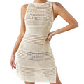 Vestido de Praia Feminino de Tricot Vazado Ferrazi